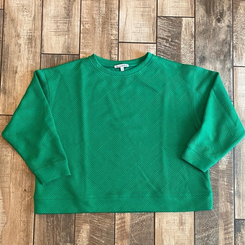 See and Be Seen Green Textured Sweater